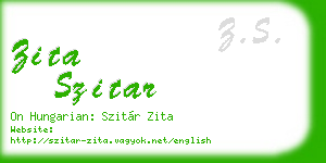 zita szitar business card
