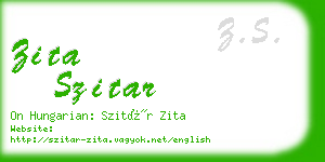 zita szitar business card